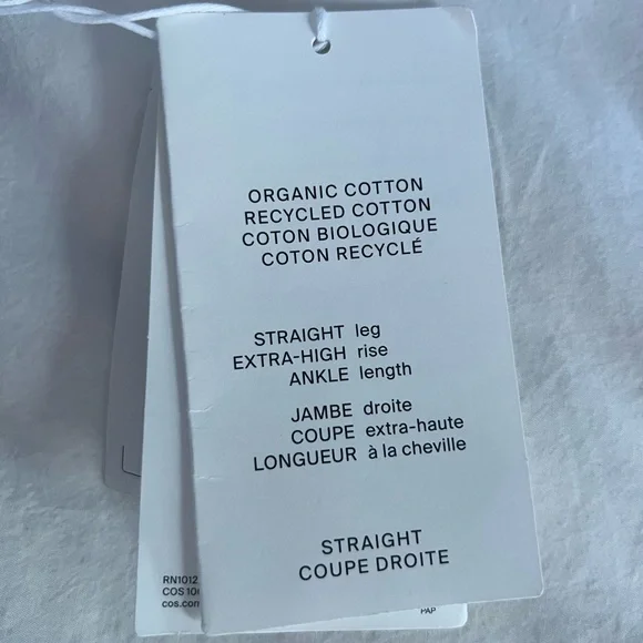 COS Straight Leg Extra-High Rise Ankle Jeans Organic Cotton Size 23 NWT - Picture 5 of 7